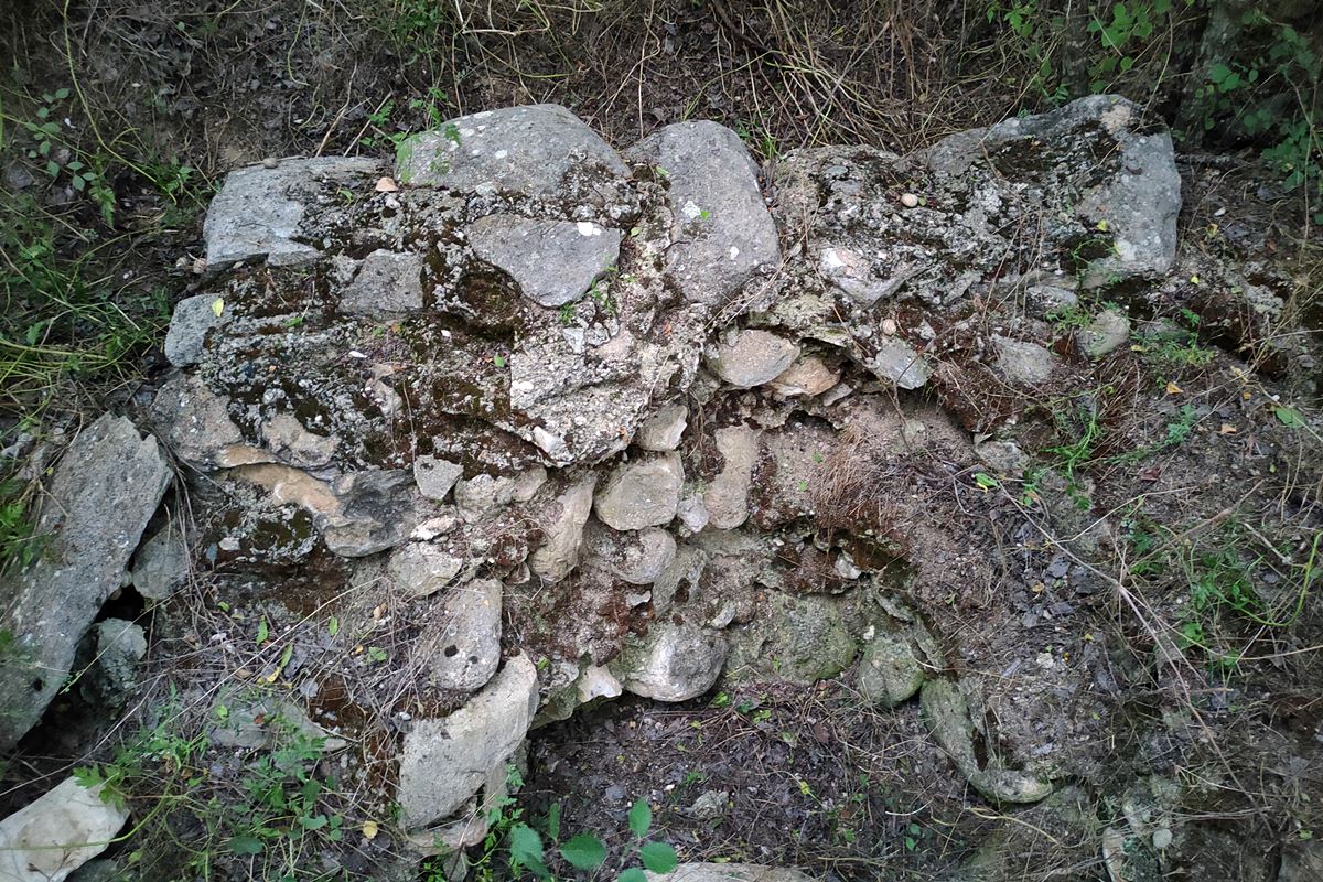 remains of the northeastern corner of the tower